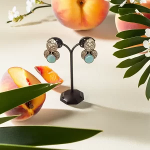 Leaf stone oxidised dangler