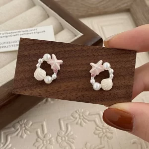 Marine Style Enamel Plating Zinc Alloy Ear Studs