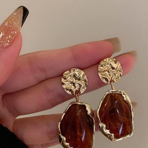 Casual Alloy Inlay Resin Women's Drop Earrings