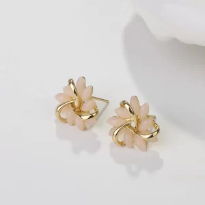 Elegant Glam Flower Plating Alloy Ear Studs